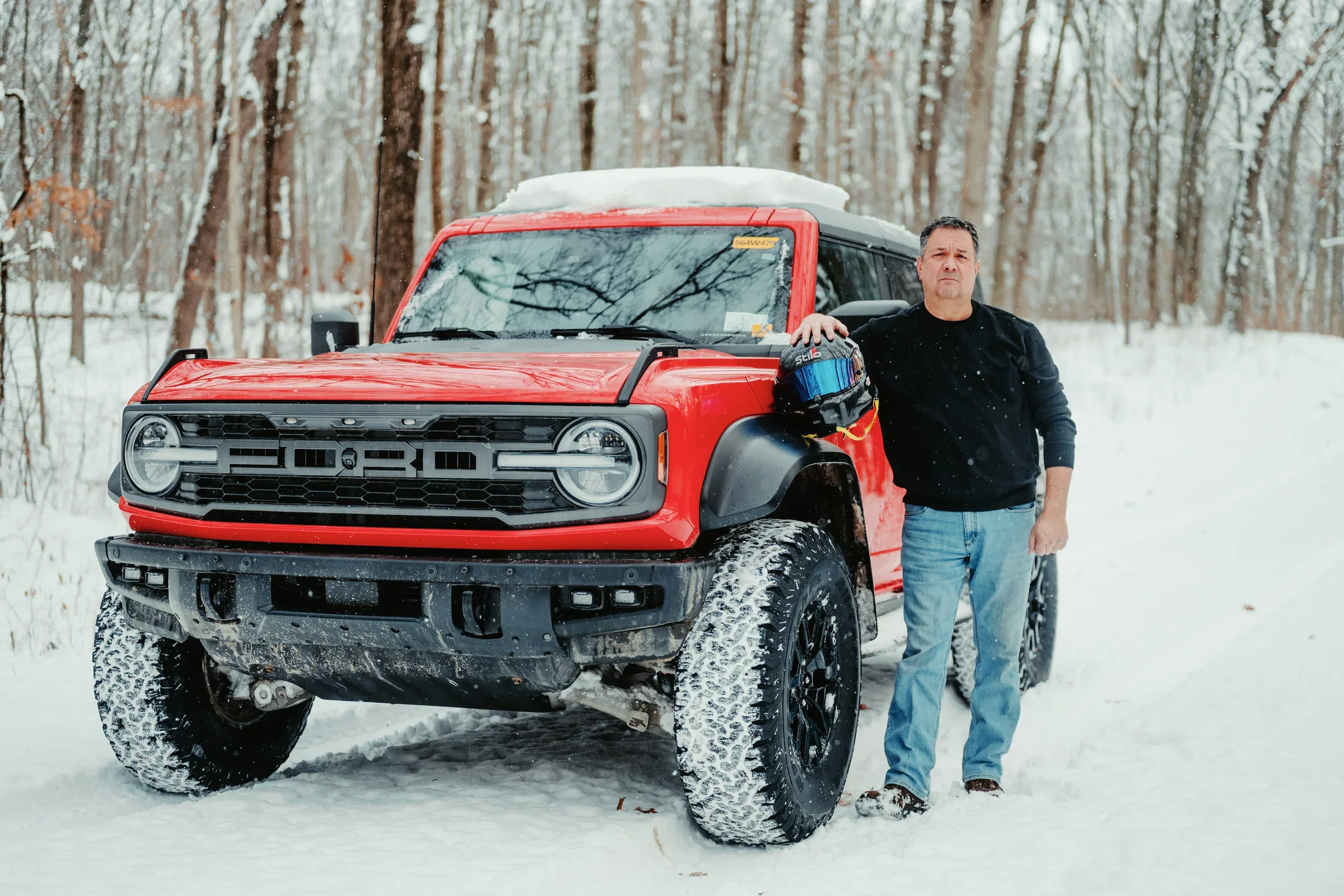 ford bronco in the snow